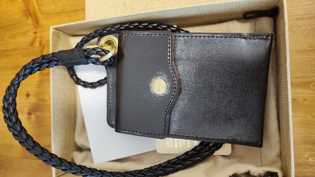 GANZO ネックウォレット ブラウン 牛革/ブライドルレザー