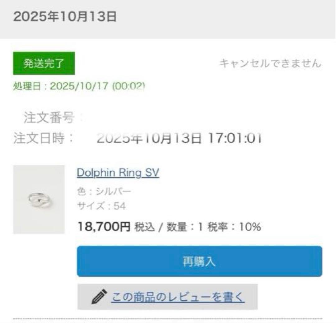 【美品・購入証明書あり】MARIA BLACK Dolphin Ring SV