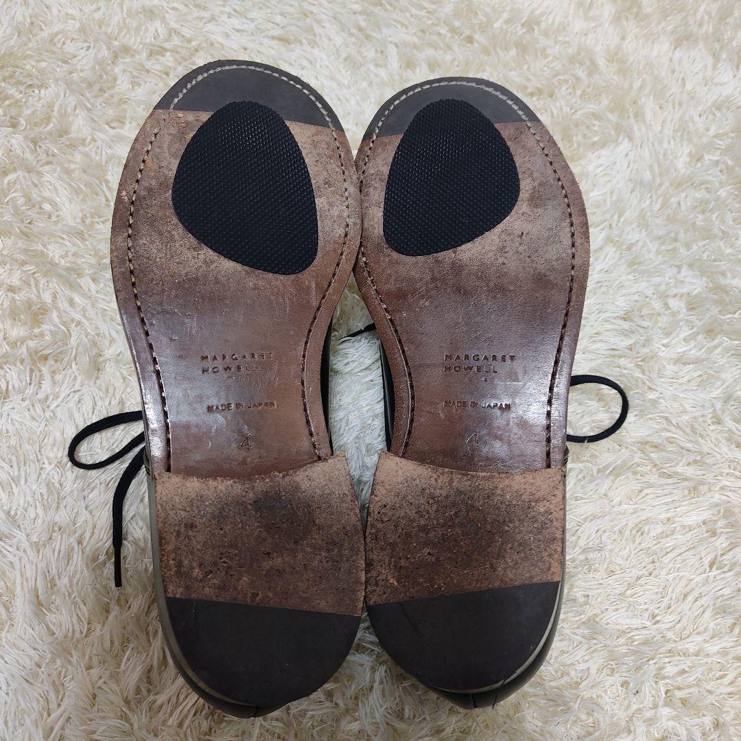 美品 マーガレットハウエル　レースアップシューズ 本革 22.5 ブラック