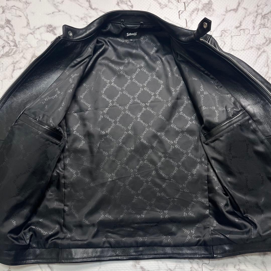 y*m様 XXL/極美品✨【米国製】schott シングルライダース 羊革 ブラ