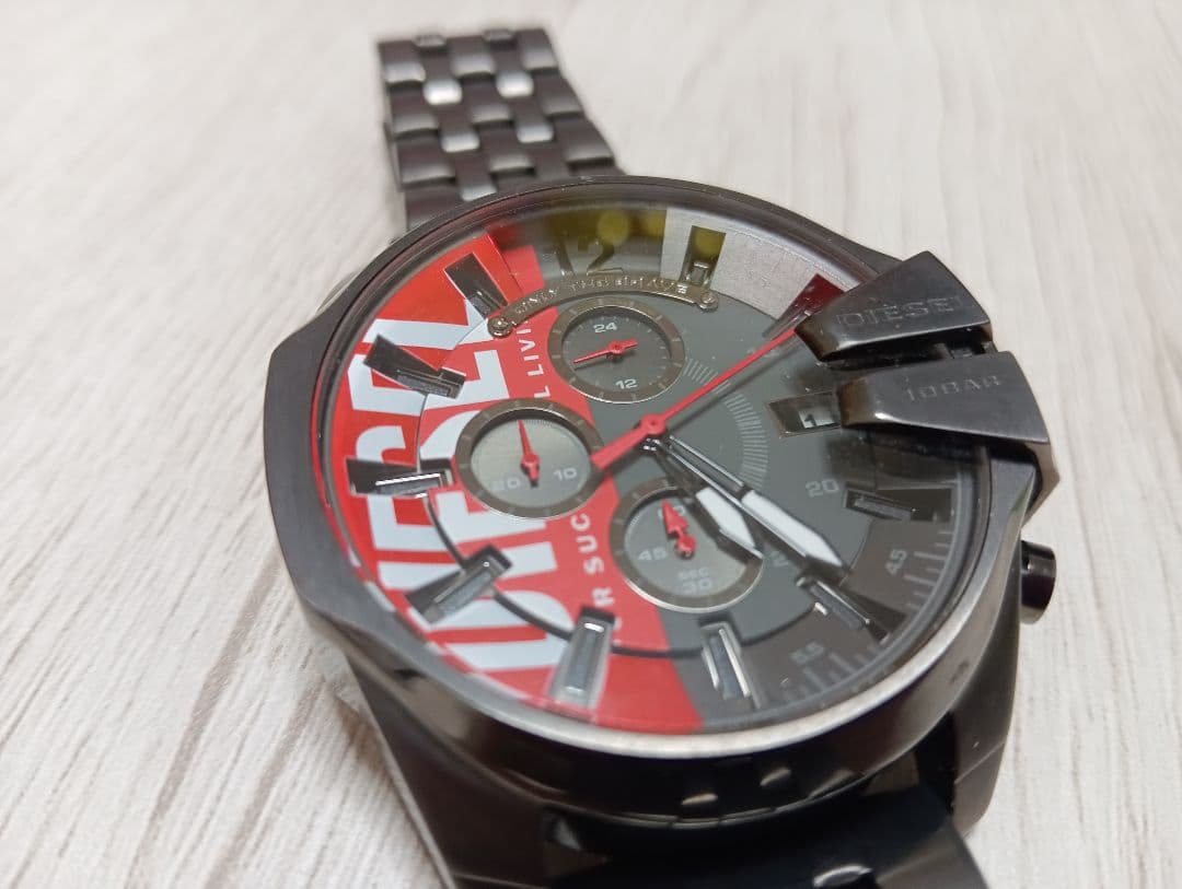 【値下げ】DIESEL DZ-4600 美品 クロノグラフ 腕時計 ブラック