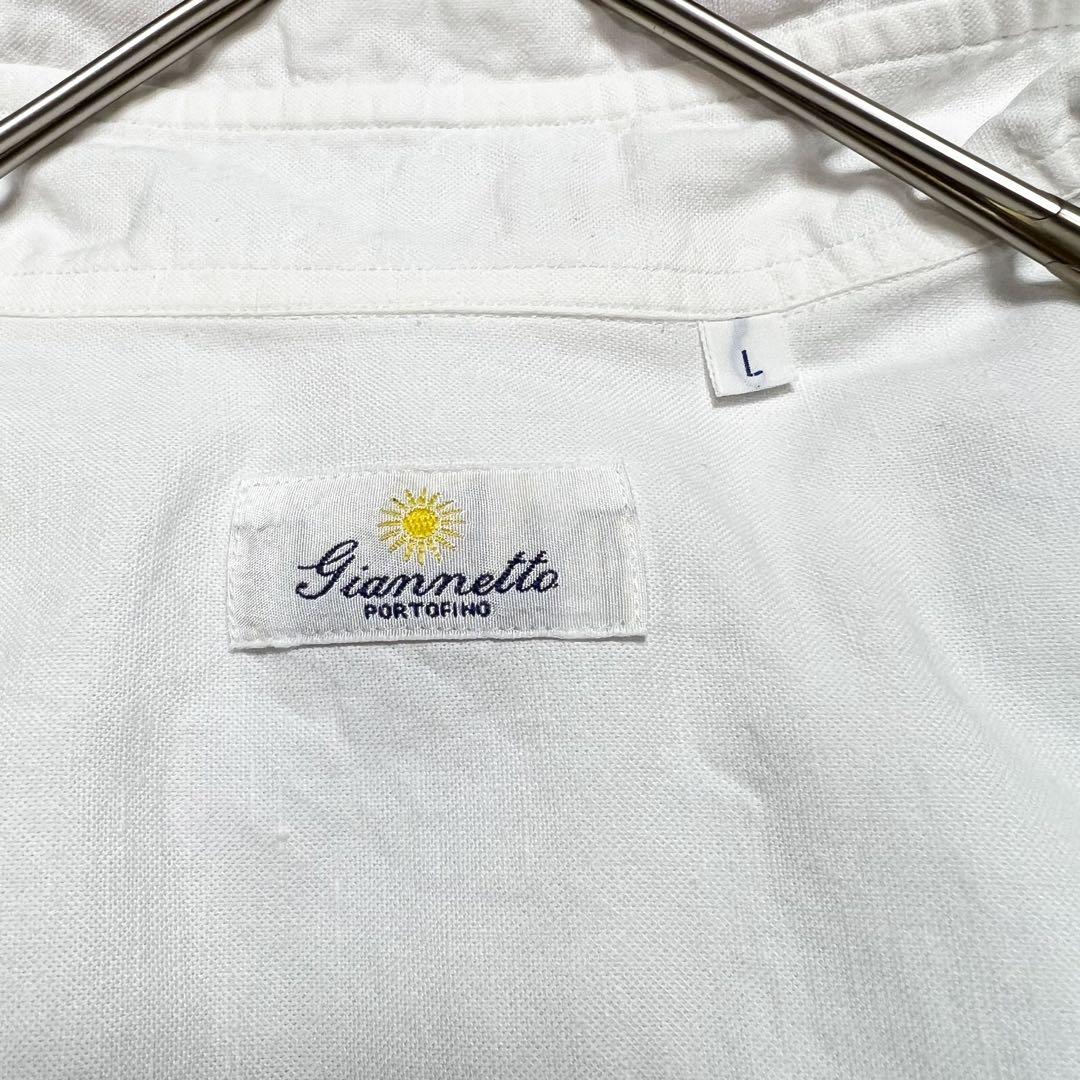 ジャンネット　リネン混　カプリシャツ　長袖　Lサイズ 着用感のない美品