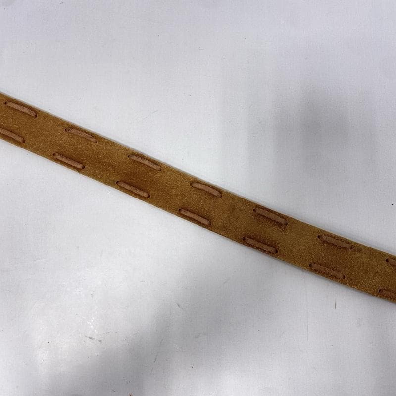 レッドムーン/ピューターバックル/ステッチデザイン/レザーベルト/ブラウン