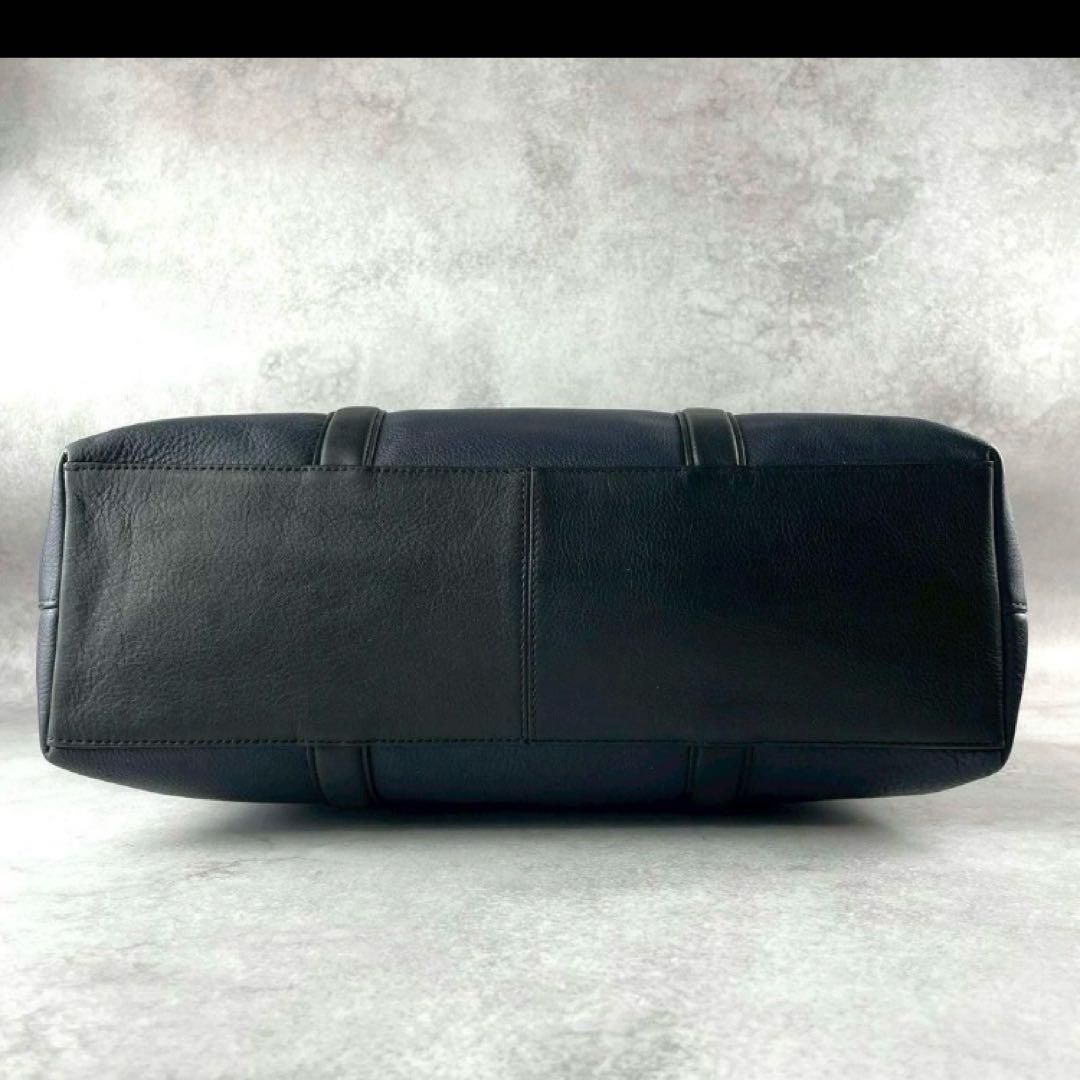 極美品 コーチ メトロポリタン 2way トートバッグ ビジネス レザー 紺 黒