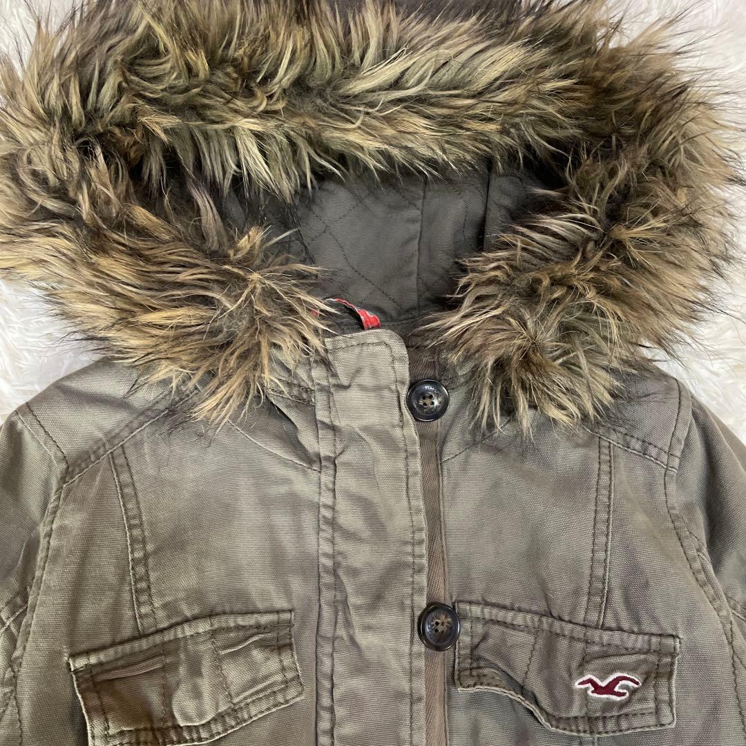 HOLLISTER ホリスター　ミリタリージャケット　カーキ　裏ボア　裏起毛