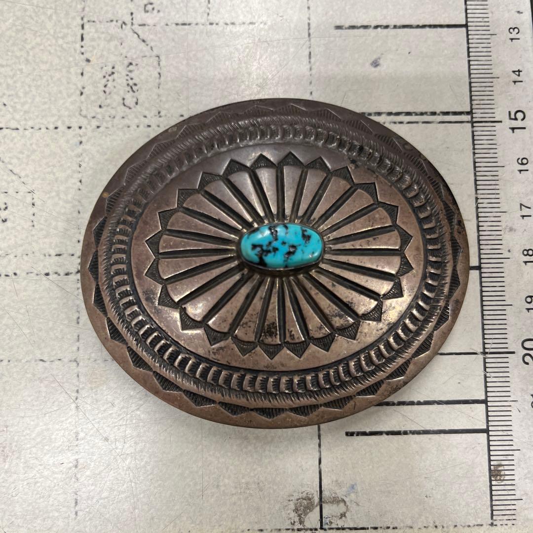 ナバホ　M在銘　STERLING刻印　スリーピングビューティーターコイズバックル