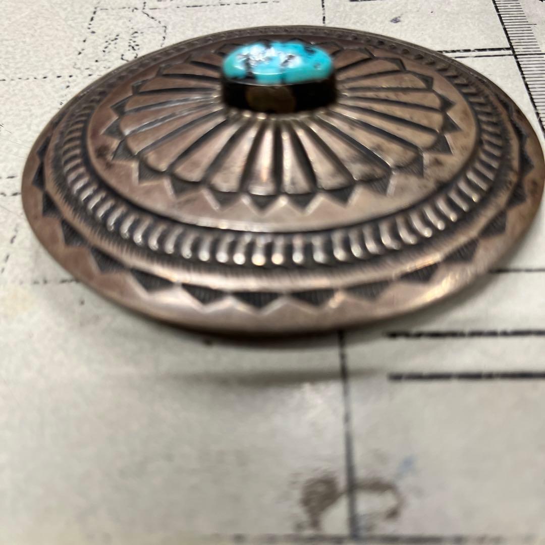 ナバホ　M在銘　STERLING刻印　スリーピングビューティーターコイズバックル