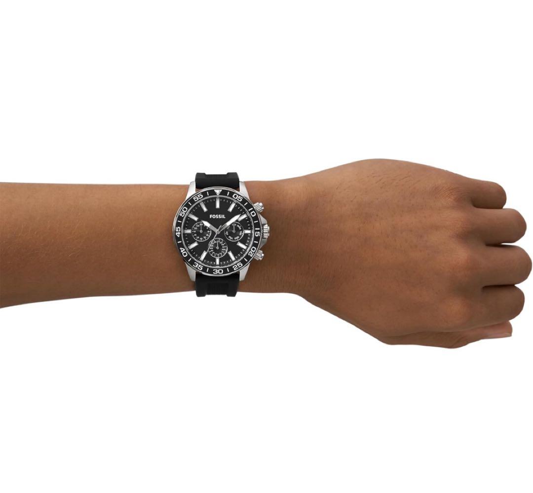新品完売品フォッシル BANNON マルチステンレススチールウォッチ　ブラック