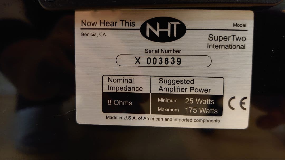 NHT SuperTwo トールボーイスピーカー ブラック ペア　逸品