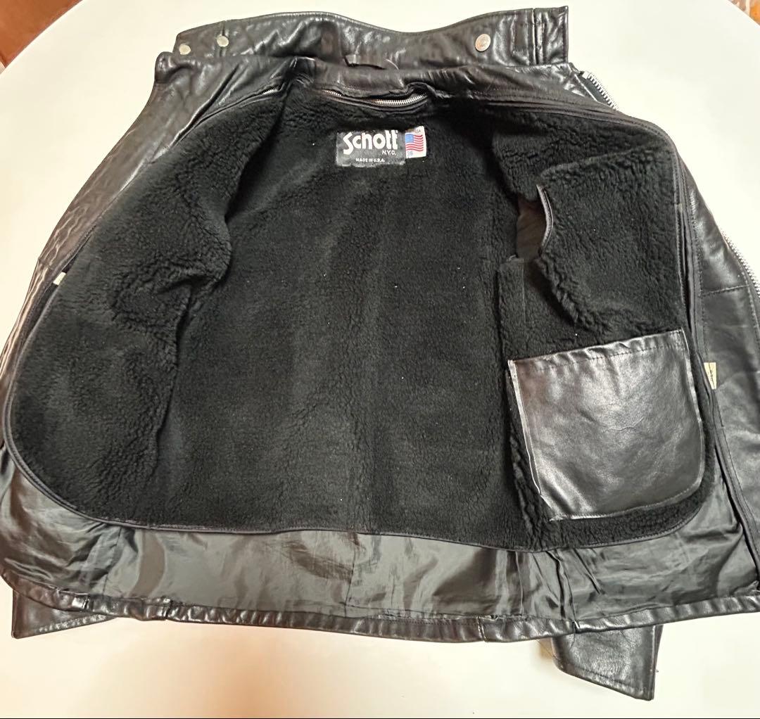 SCHOTT 141 USA製 シングルライダースジャケット 36 黒