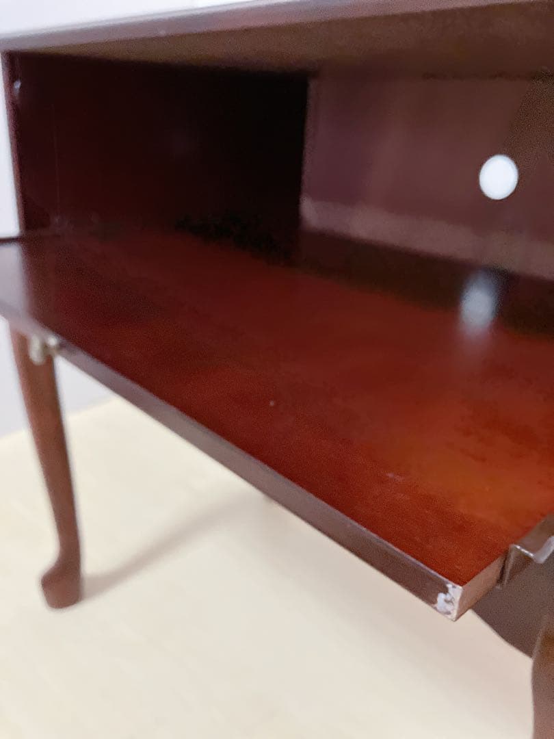 アンティーク調　猫脚　サイドテーブル　電話台　FAX台　サイドキャビネット