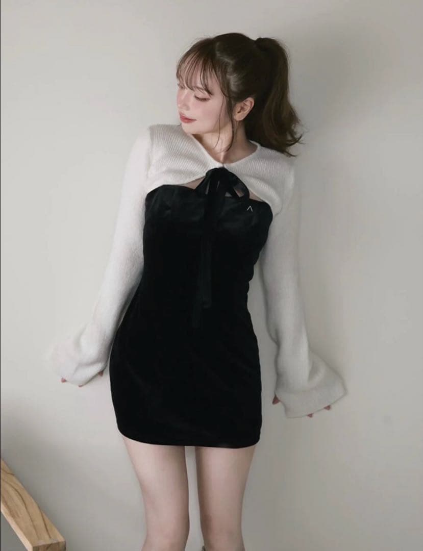 【美品】andmary Anita ribbon mini dress