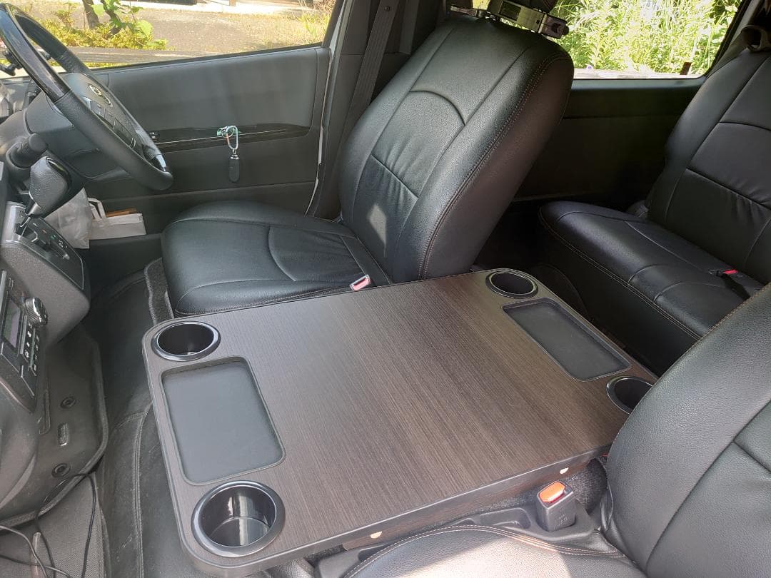 ハイエース ワイド用 フラットテーブル 前後トレイ付き 天板ネジ穴無し 新品