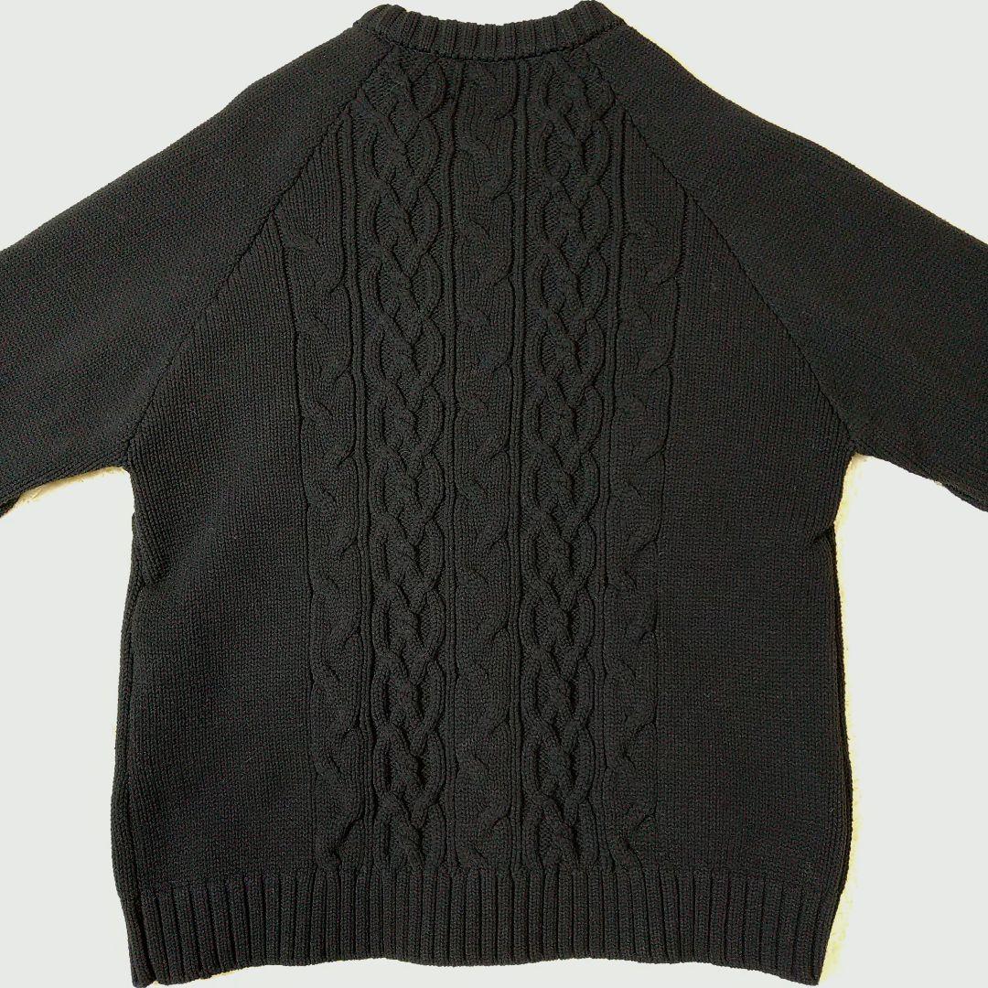 NUMBER (N)INE ジップアップ ケーブルニット L 黒 カーディガン