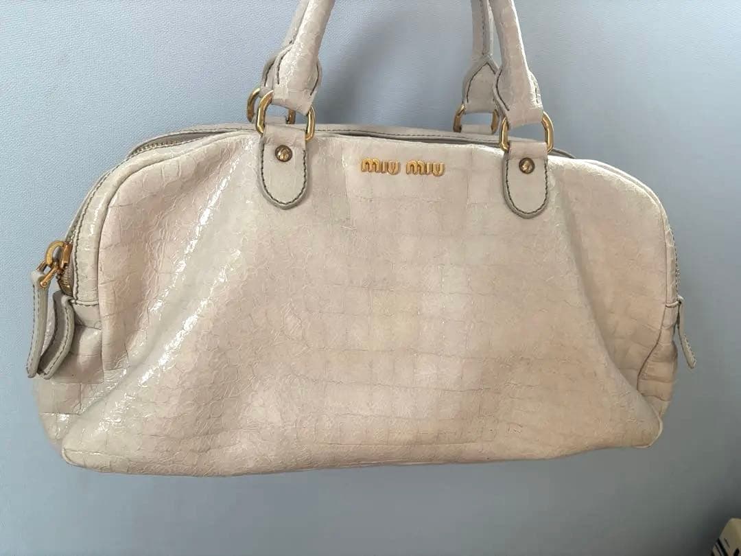 miumiuミュウミュウ*クロコ型押し 2way ハンドバッグ ショルダーバッグ