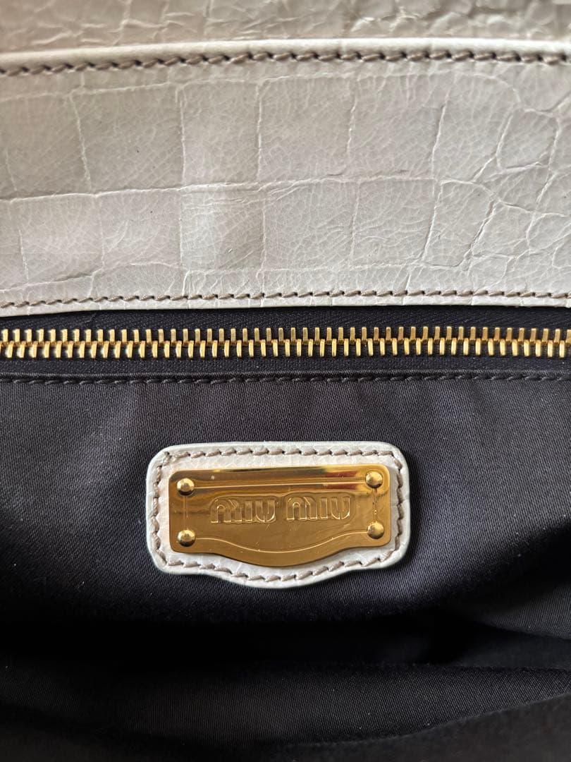 miumiuミュウミュウ*クロコ型押し 2way ハンドバッグ ショルダーバッグ