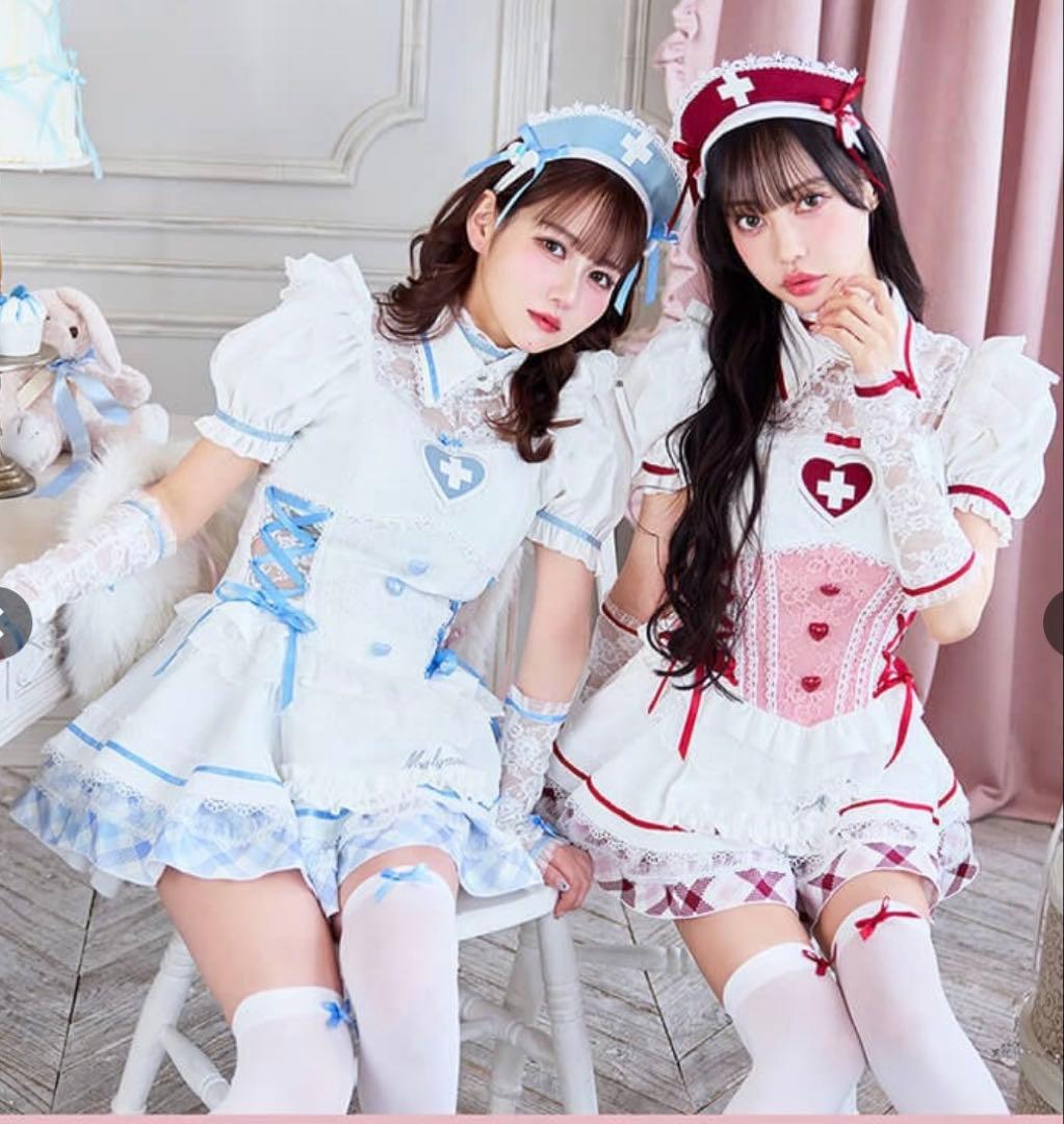 マリームーン ジェラートチェックナース コスプレ ブルー