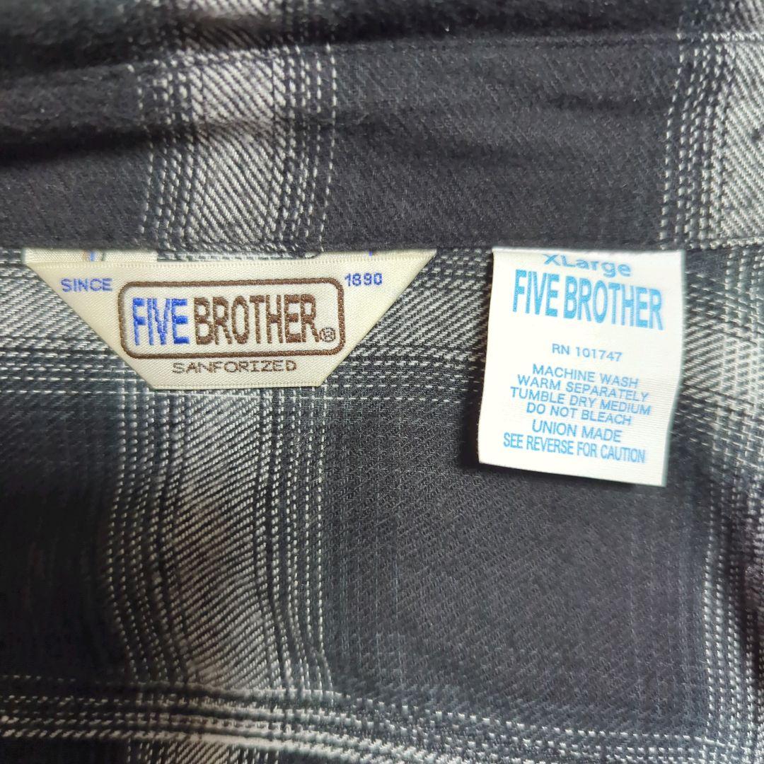 あ*ん様 ファイブブラザー　ライトネル　オンブレチェックシャツ　黒白