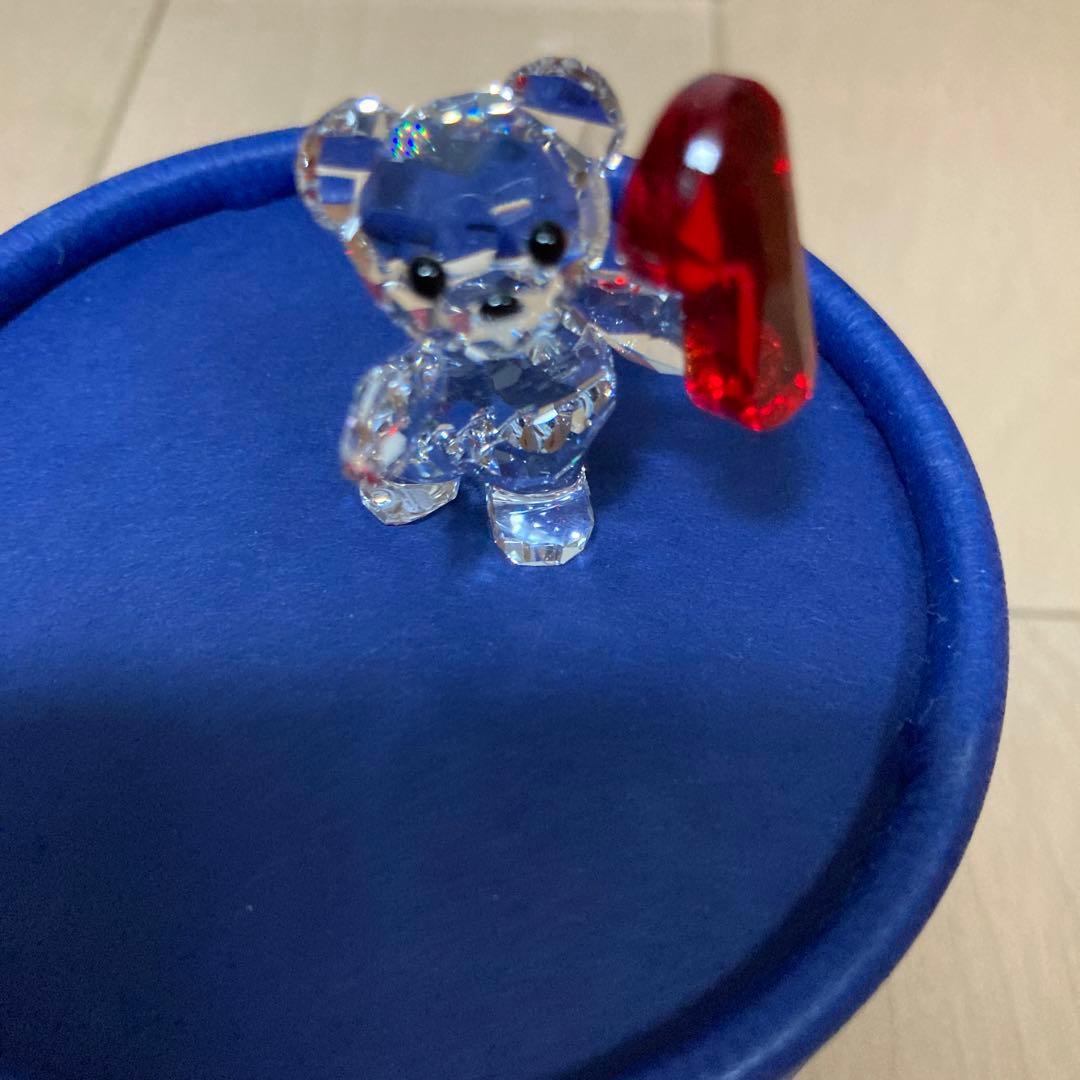 スワロフスキー　クリスタル クマのフィギュア 透明 赤 青 2体セット　１7