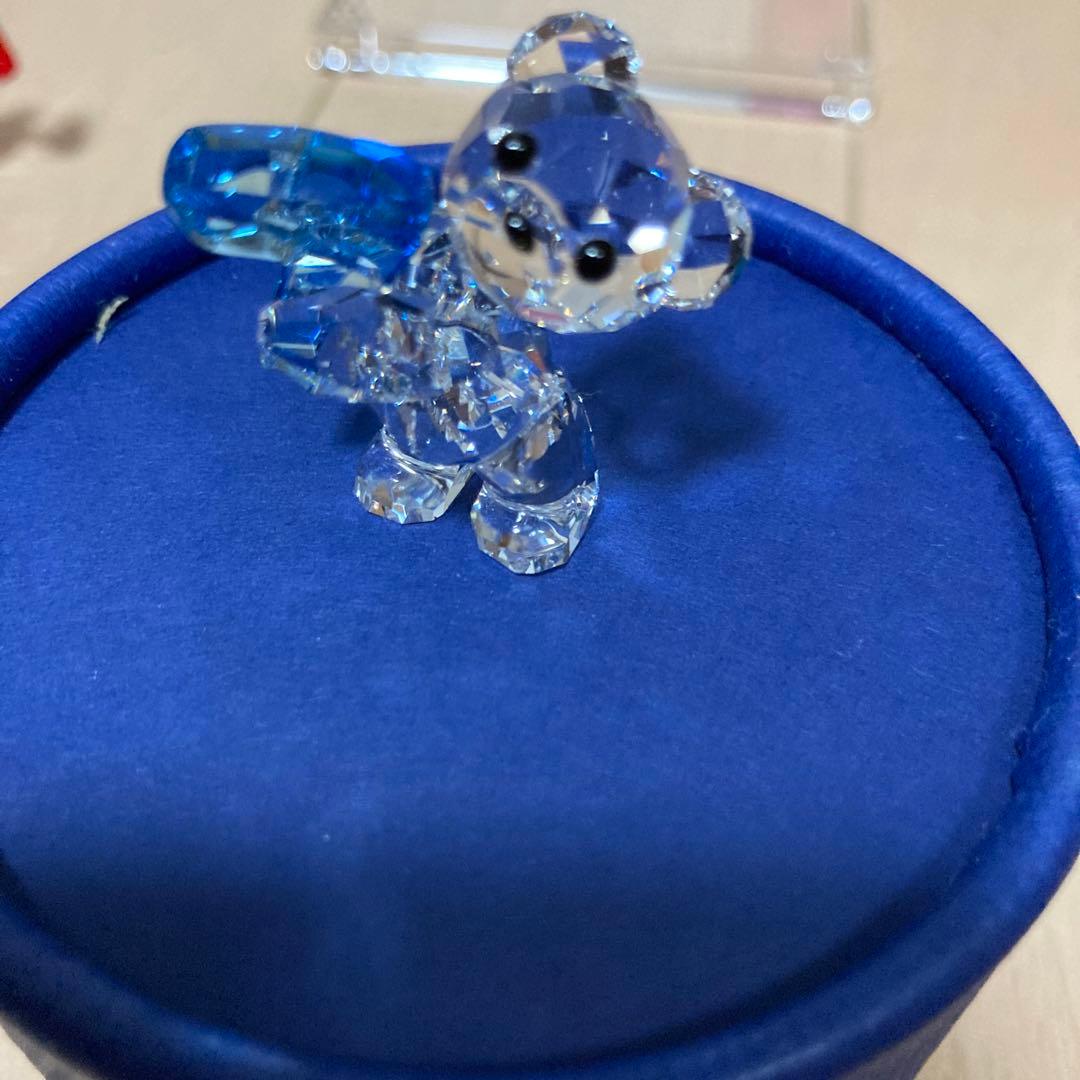 スワロフスキー　クリスタル クマのフィギュア 透明 赤 青 2体セット　１7