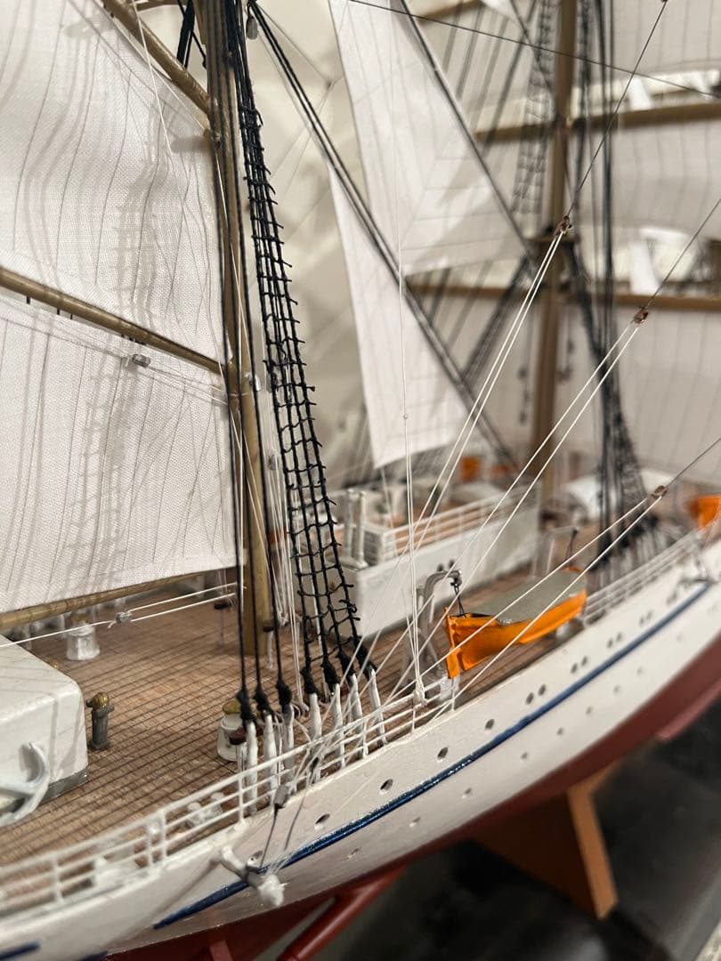 1/160 日本丸 帆付き　完成品　手作り　ウッディジョー 縁起　帆船