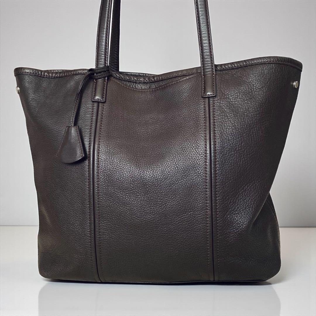 aniary アニアリ【美品】オールレザー トートバッグ ダークブラウン