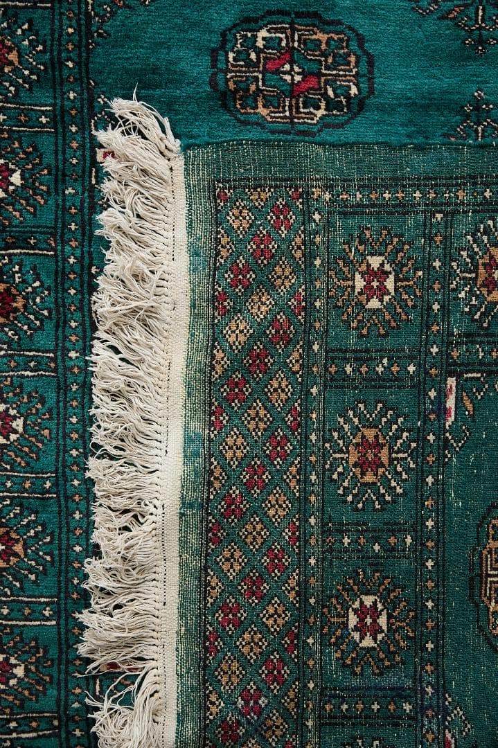 希少　ヴィンテージラグ　ラホール産　トライバルラグ（208×127cm）緑