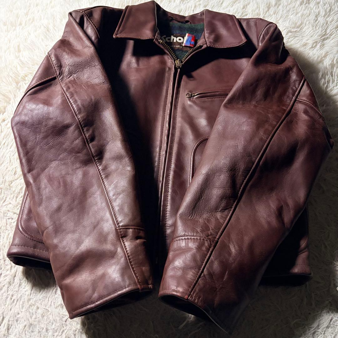 美品/希少✨schott ライダースジャケット　シングル　658 ボルドー 40