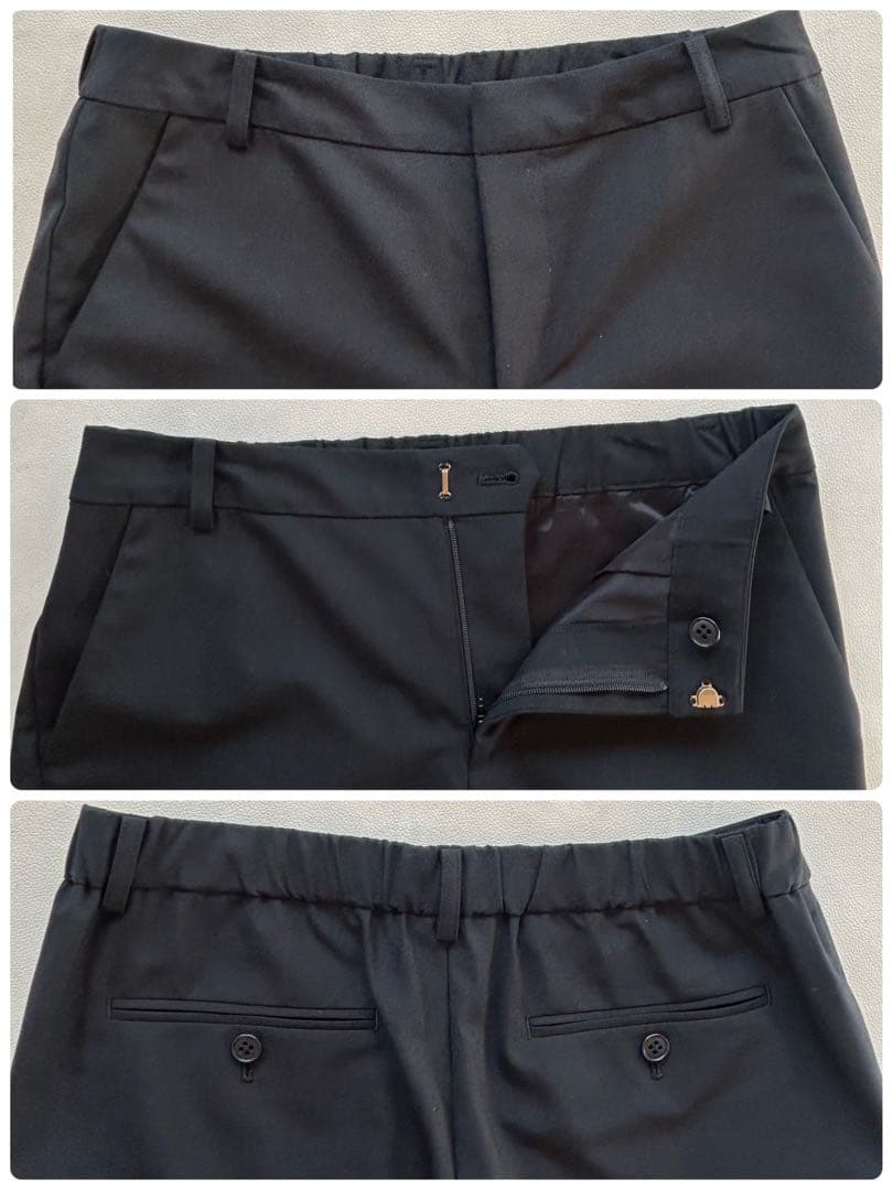 173美品GLR22AW洗濯機洗可能ウールテーラードジャケットパンツスーツ38黒