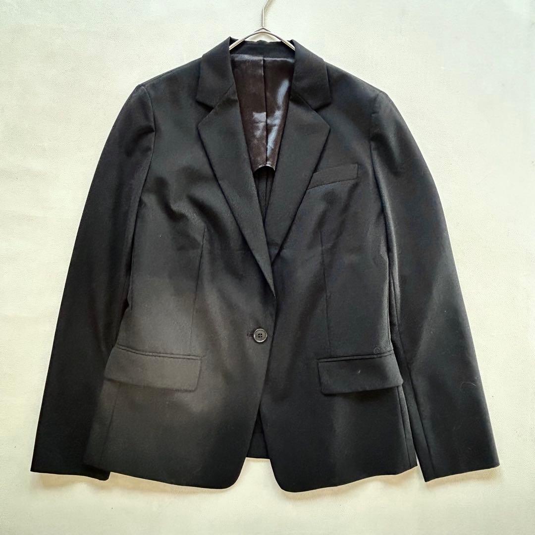 173美品GLR22AW洗濯機洗可能ウールテーラードジャケットパンツスーツ38黒