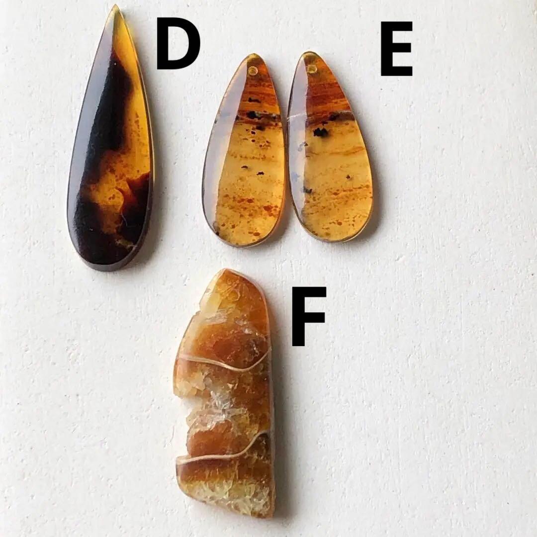 天然石♡フォッシルコーラルのピアス14kgf