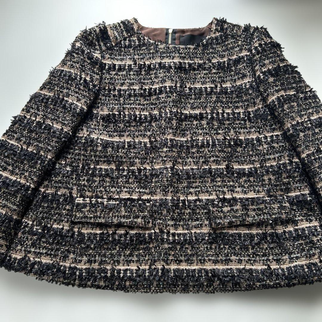 美品　ドゥロワー　ツイード　バックジップブプルオーバー