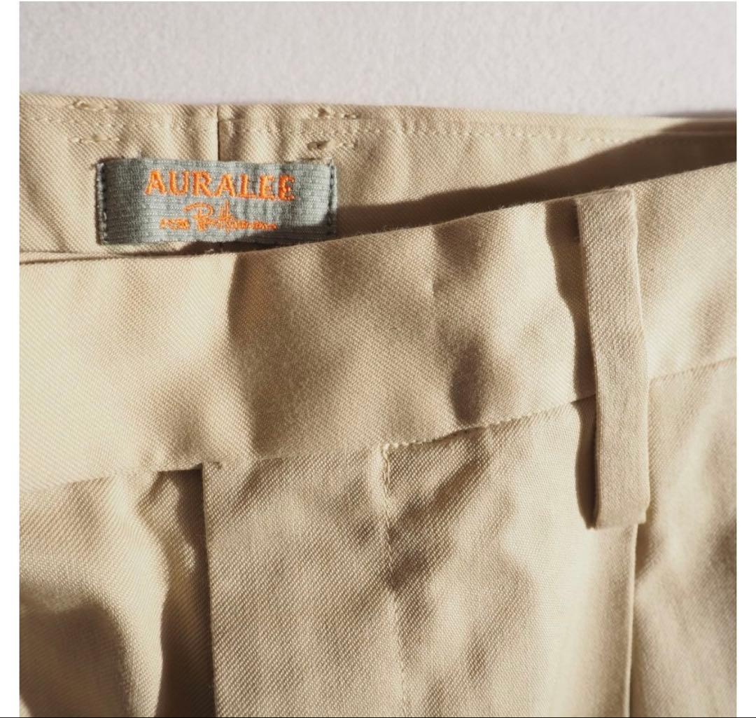 【美品】オーラリー × ロンハーマン ワイドパンツ ライトベージュ 0