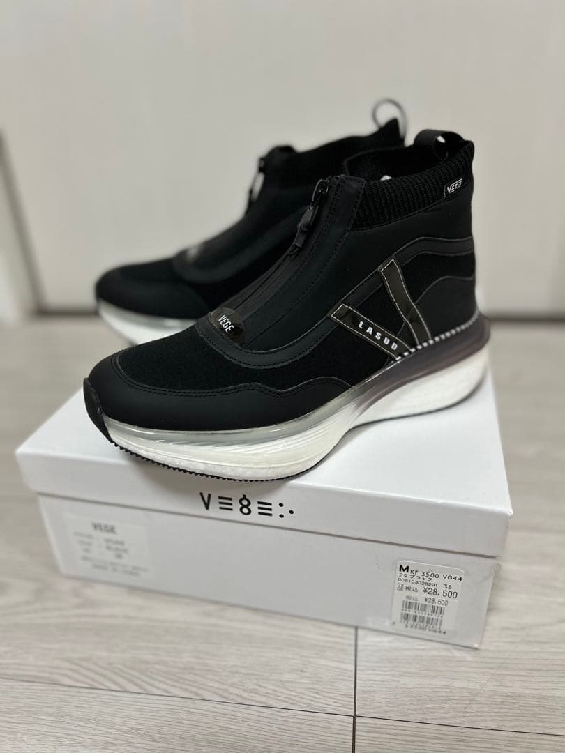 VEGE M-2100 VEGA ブラック ハイカットスニーカー　ヤマダヤ　38