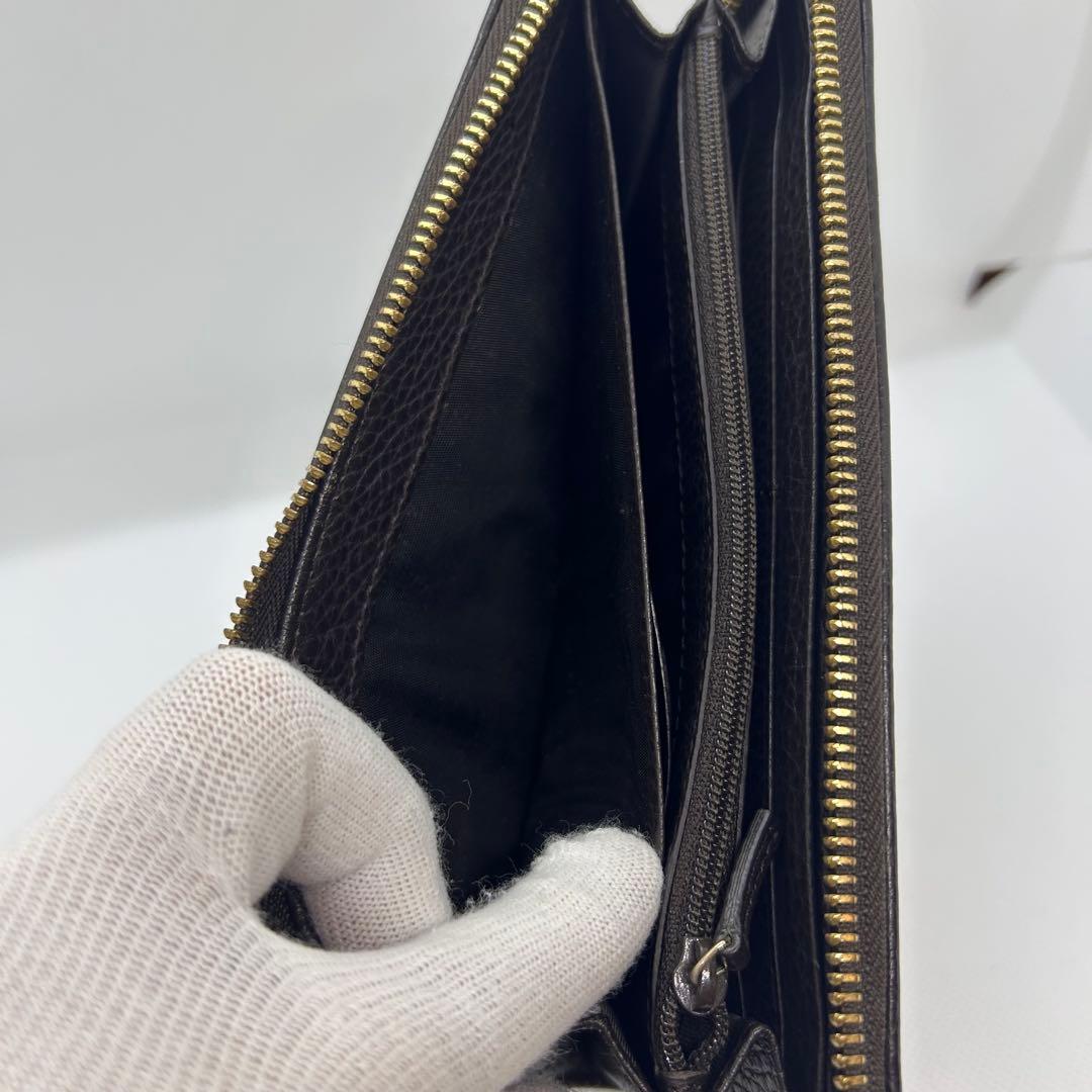 【極美品】グッチ 長財布 キャンバス 小銭入れ レザー ラウンドファスナー