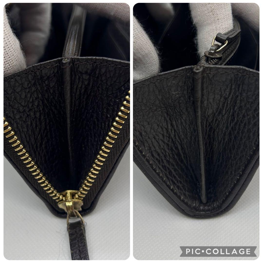 【極美品】グッチ 長財布 キャンバス 小銭入れ レザー ラウンドファスナー