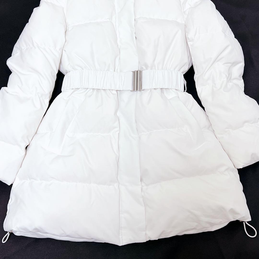 【タグ付き】rienda ホワイト ダウンコート Sサイズ ゴムベルト リブ