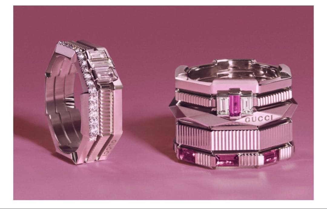 グッチ トルマリン リンク トゥラブリング ダイヤモンドK18ホワイトゴールド