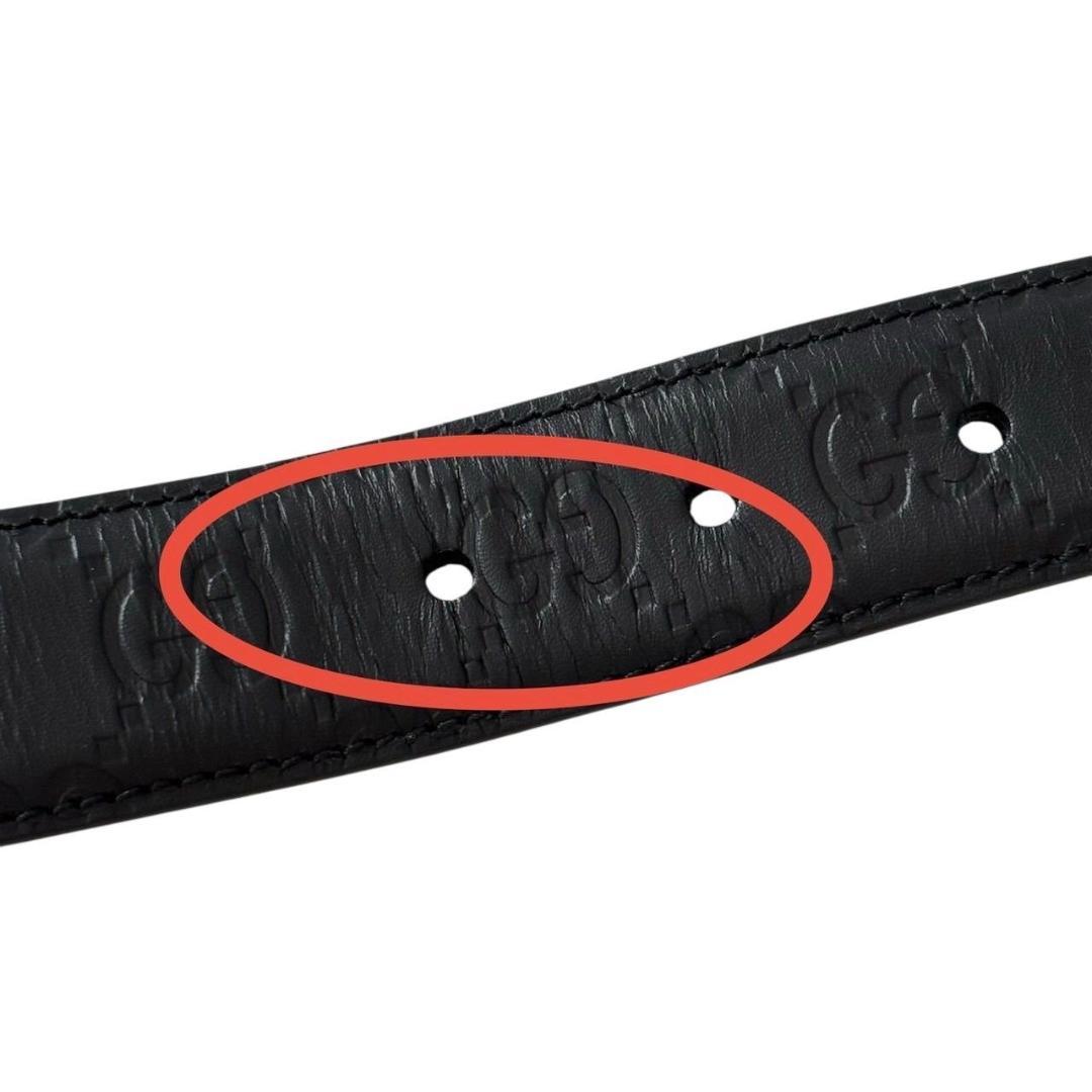 GUCCI グッチ 480199 グッチシマ ベルト ロゴ レザー ブラック