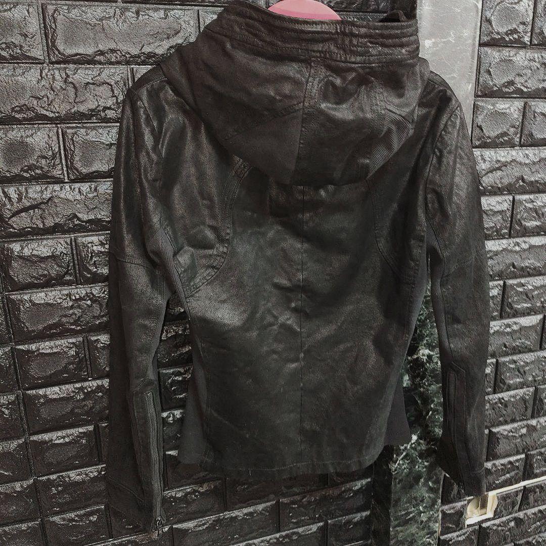 良品　ノーアイディー　レザースエード　フーデッドジャケット