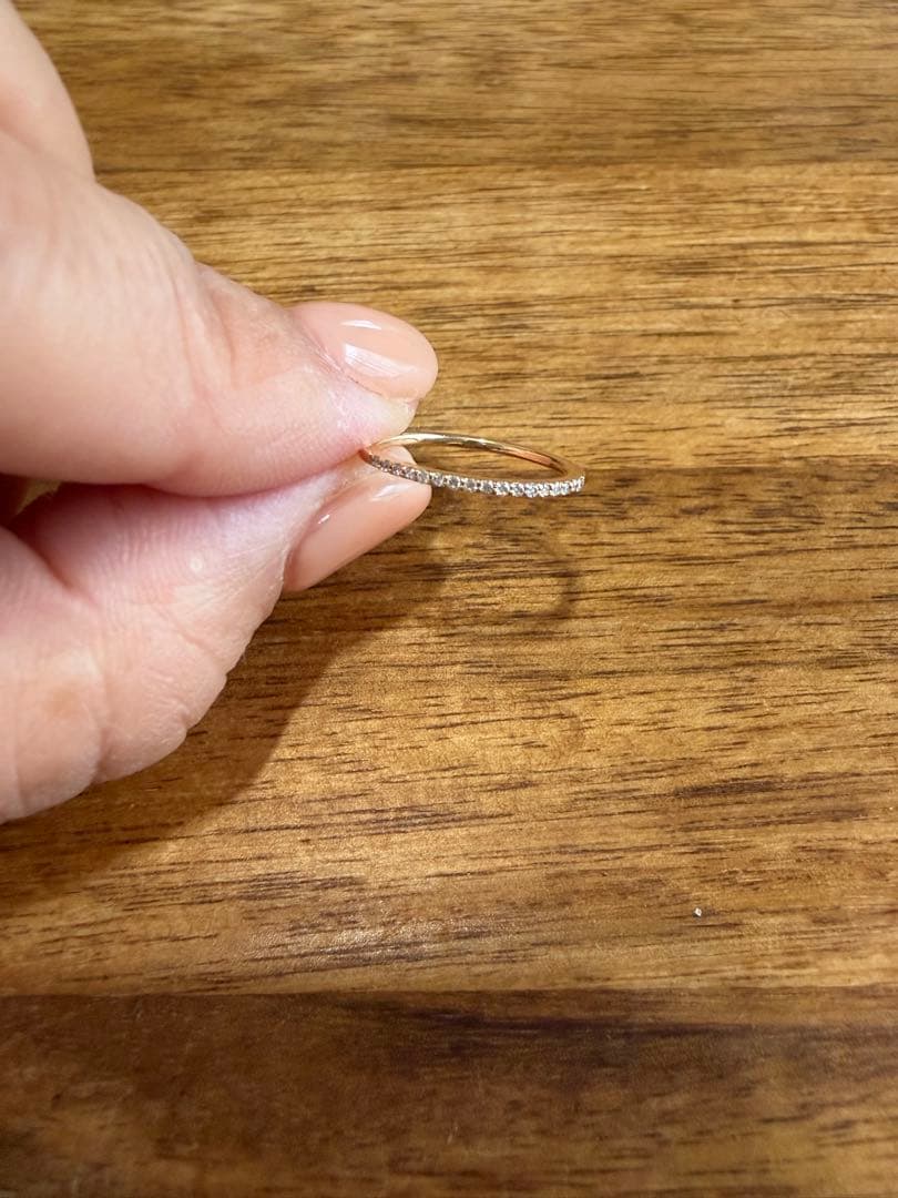 agete シンプルリング ストーン付き