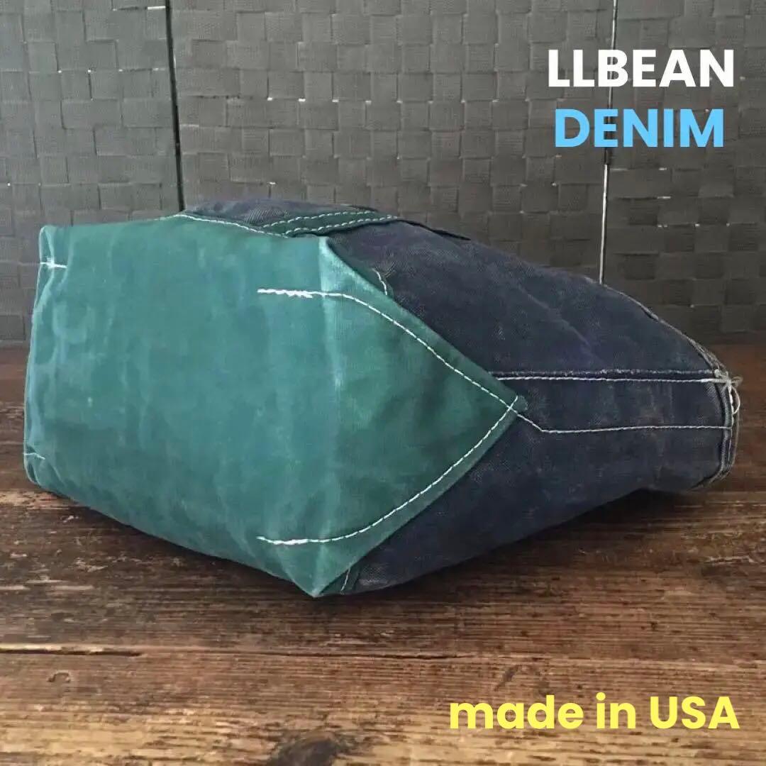 超珍品／LLBEAN／デニム／トート／NAVY／GREEN／80s／希少／旧タグ