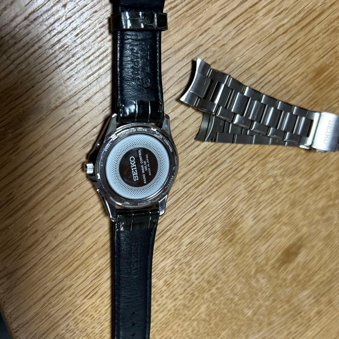 SEIKO DOLCE チタン電波ソーラー　クロコダイル　Dバックルベルト