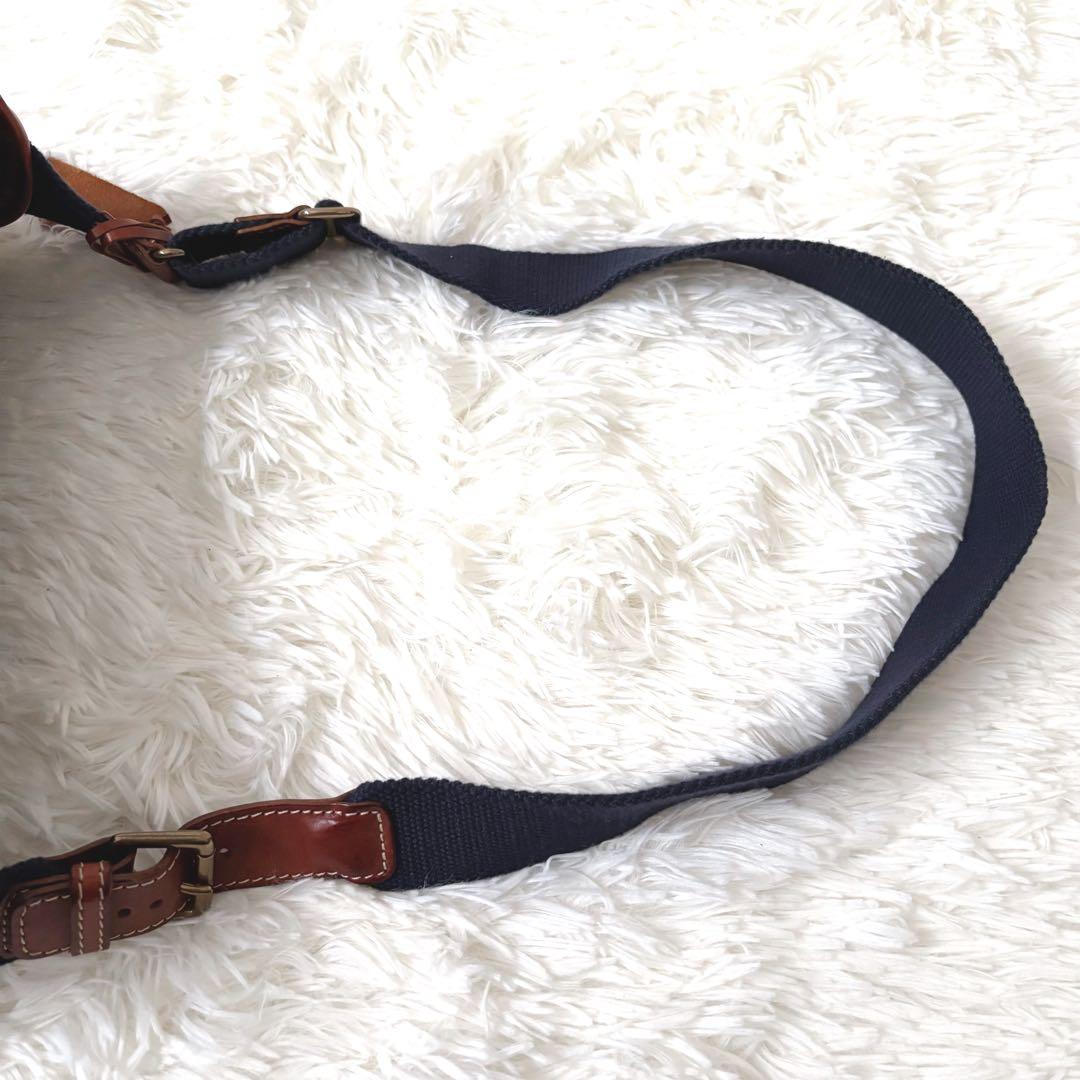 極美品✨felisi フェリージ　ウエストポーチ　ナイロン　レザー　紺　799