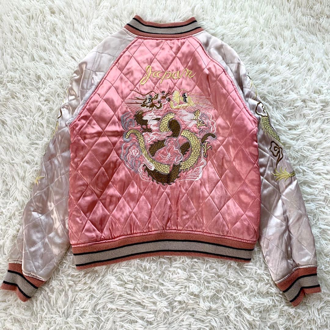 HOUSTON JAPAN ヒューストン スカジャン 刺繍 虎 鷹 龍 M