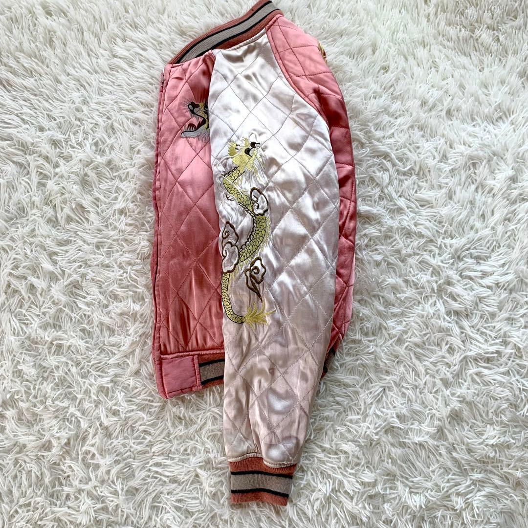 HOUSTON JAPAN ヒューストン スカジャン 刺繍 虎 鷹 龍 M