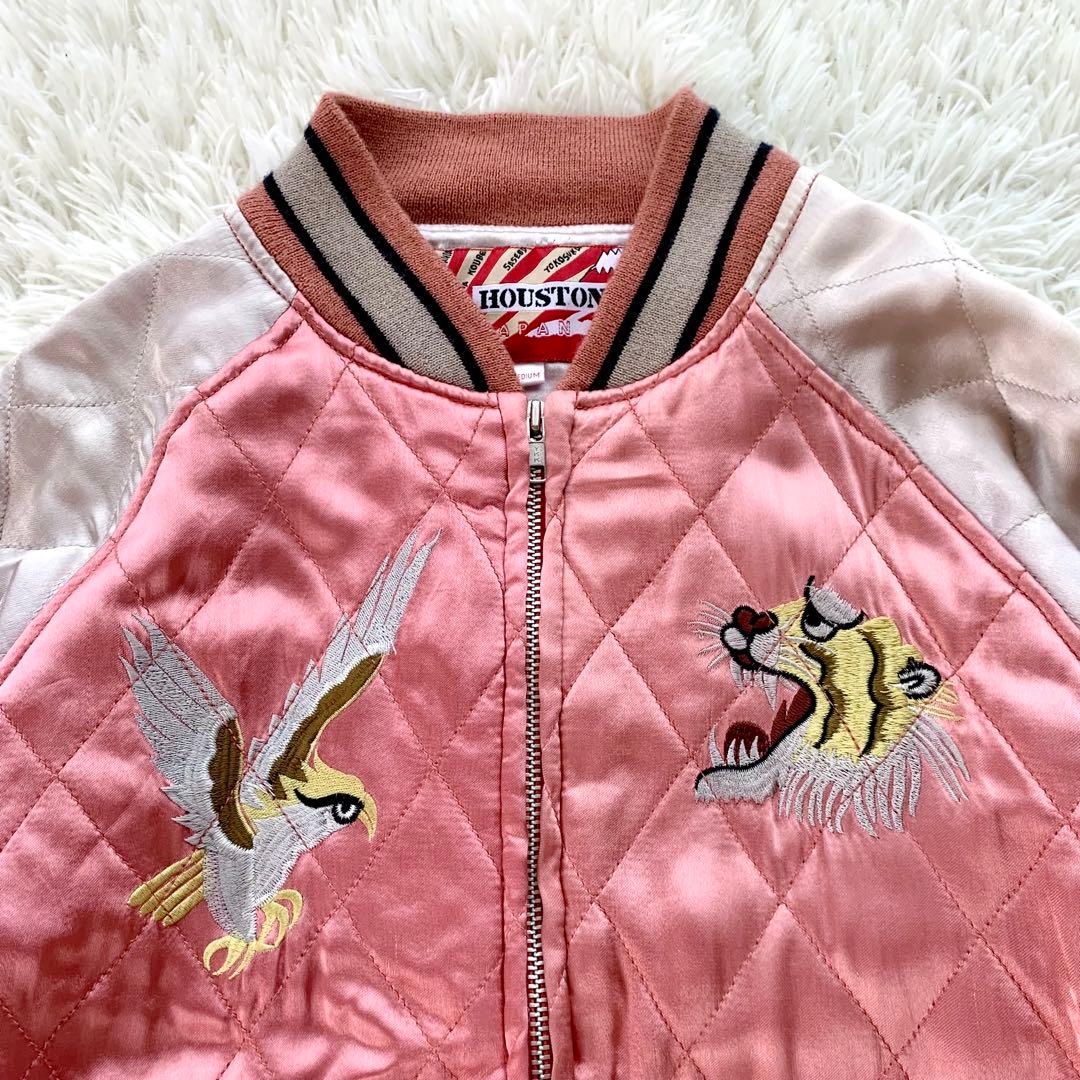 HOUSTON JAPAN ヒューストン スカジャン 刺繍 虎 鷹 龍 M