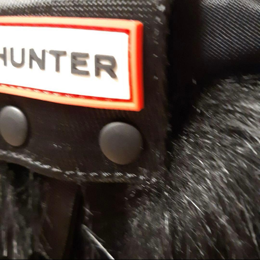HUNTER ファー付きスノーブーツ ブラック