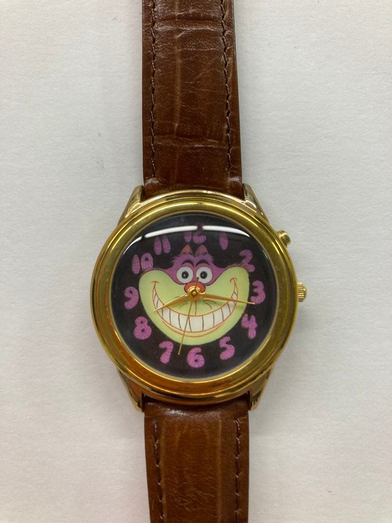 【希少 ディズニーチェシャ猫 腕時計】限定数 木箱入りアンティーク品