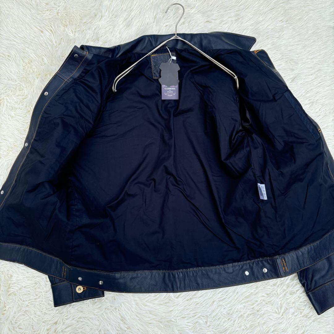 新品未使用✨レザートラッカージャケット　Gジャン　1st 本革　ネイビー